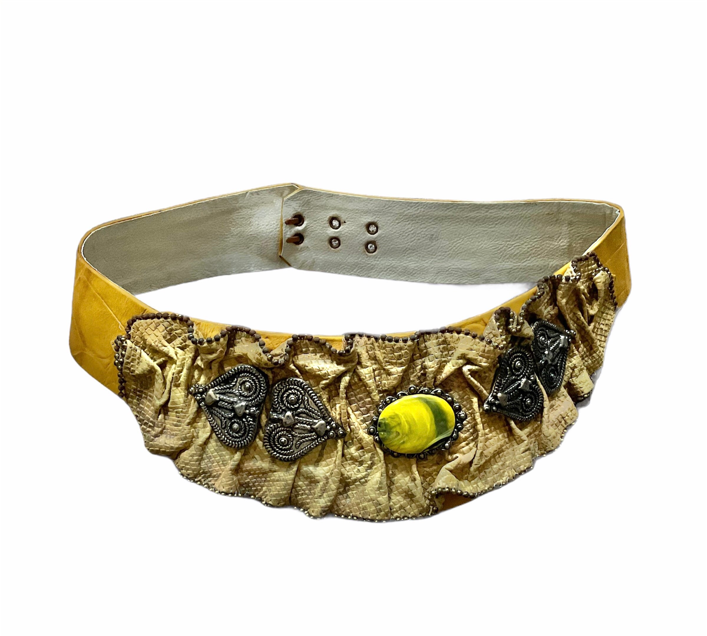 1980s Embellished Belt Nina Arjani Leatherock - Etsy display picture 2