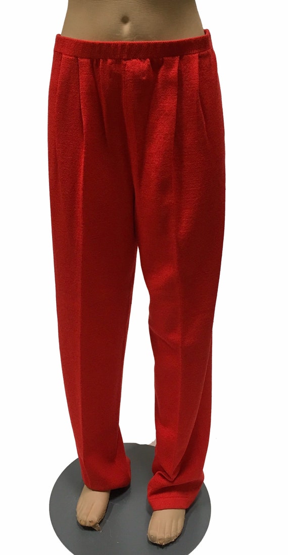 Red Santana Knit Pantsuit The Michael Collection - image 6