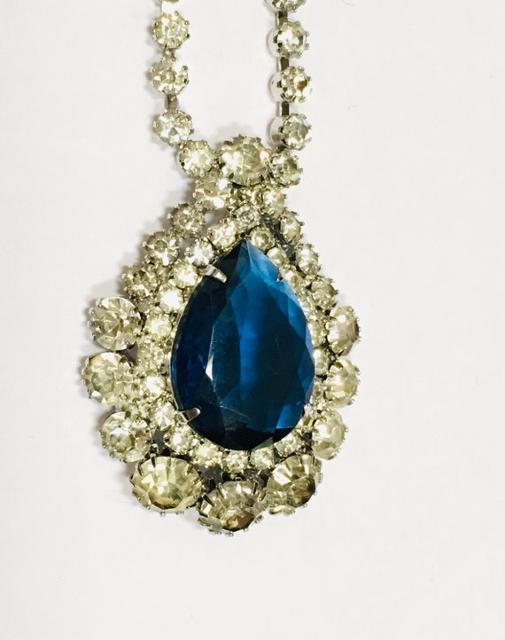 Geoffrey Beene Kramer Necklace Blue Teardrop