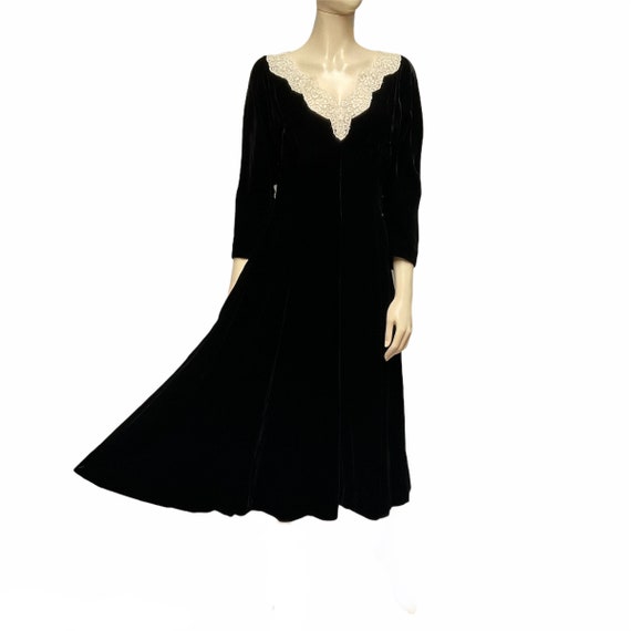 40s Eisenberg Originals Dress Black Velvet - image 3