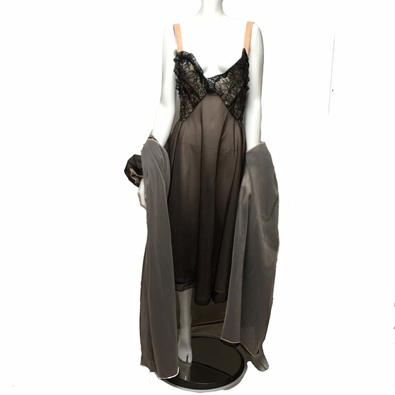 Amourelle Illusion Peignoir Set Vintage Lingerie
