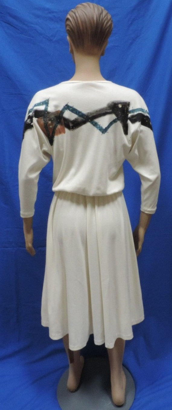 1970s Hand Painted Dress - image 5