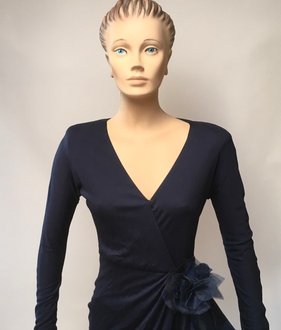 Lillie Rubin Blue Ruffled Gown - image 6