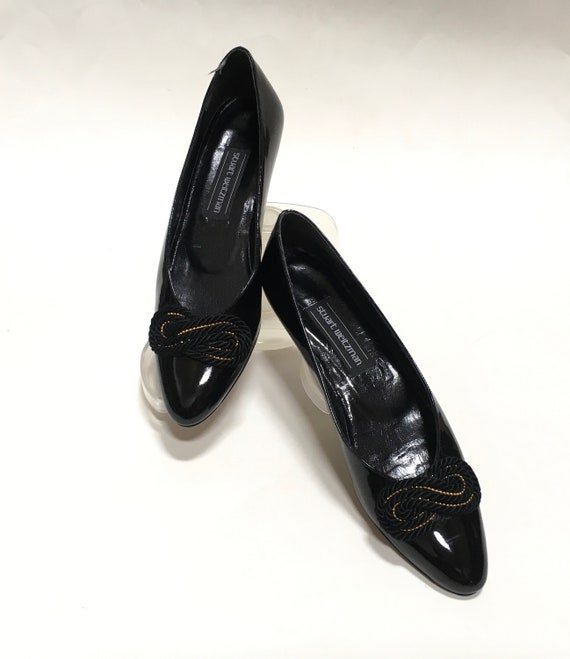 Stuart Weitzman Shoes Flat Black Patent Leather Slip on Size | Etsy
