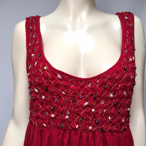 Victorias Secret Gown Beaded Smocked Lingerie - image 1