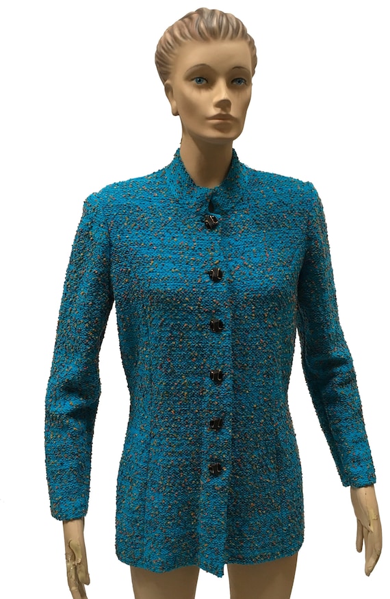 Turquoise Blue Santana Knit Pantsuit The Michael … - image 2