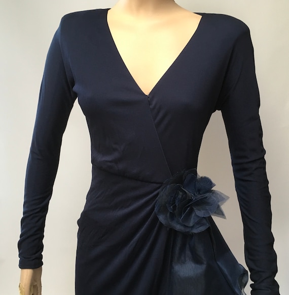 Lillie Rubin Blue Ruffled Gown - image 3