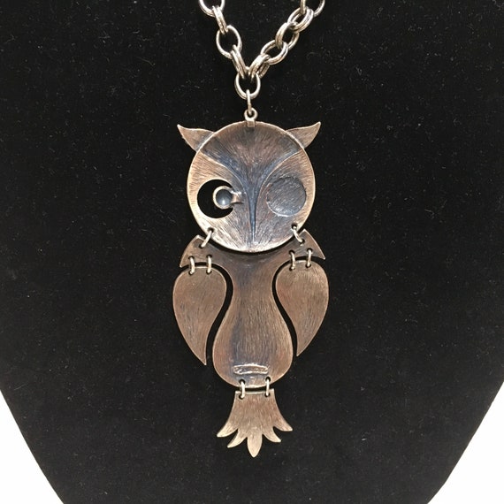 Tortolani Necklace Large Moveable Owl - image 3