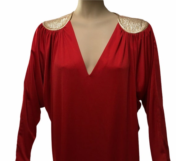 Red Gown Bill Tice Kimono Dress - image 8