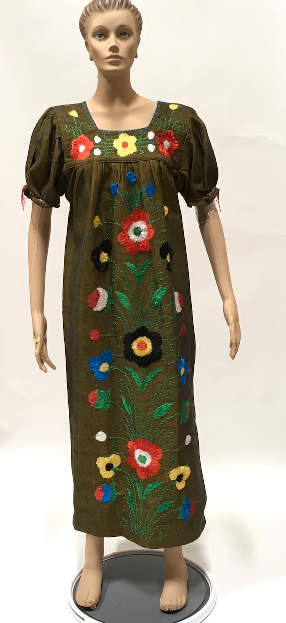 Ethnic Dress Hand Embroidered Floral Maxi Frock Vi