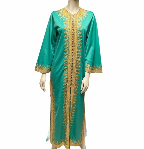 Embroidered Maxi Caftan Dress