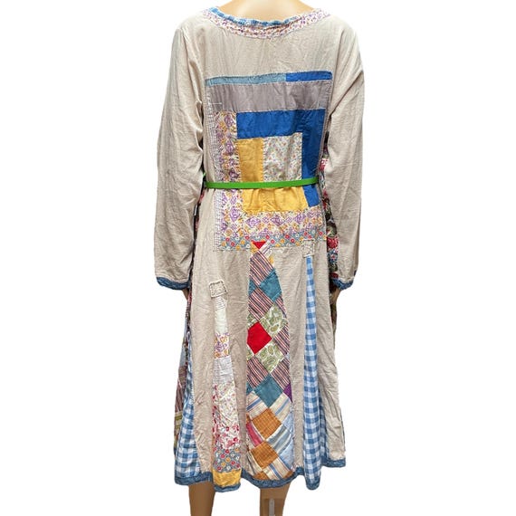 Upcycled Patchwork Midi Dress - image 4