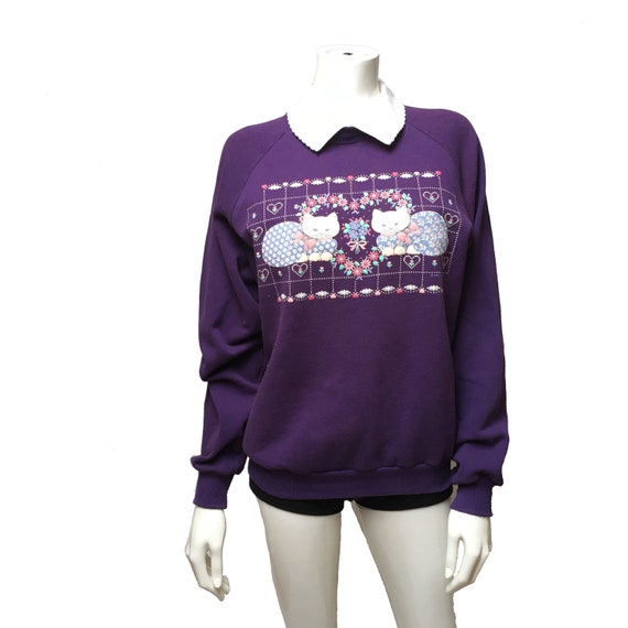 Cat Sweatshirt Purple Fairy Kai Harajuku Kitten