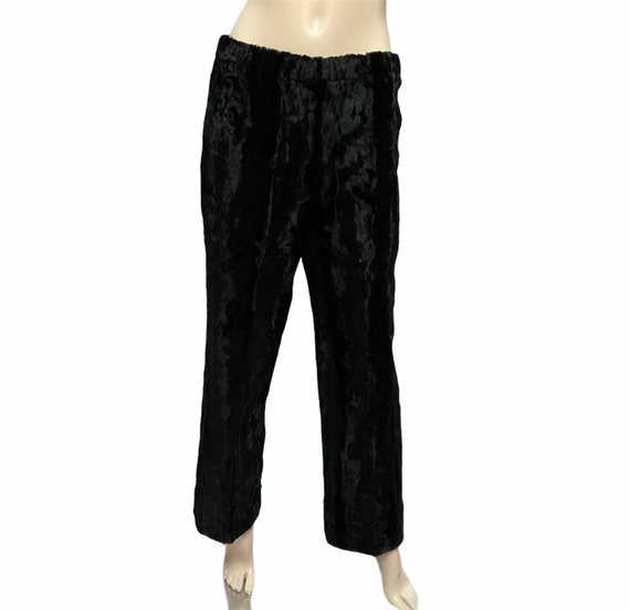 1960s Faux Fur Pantsuit Black Pants Vest - image 9