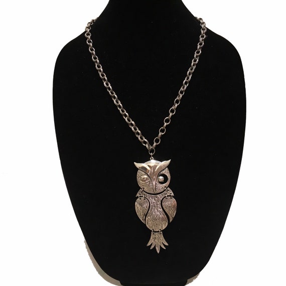 Tortolani Necklace Large Moveable Owl - image 5