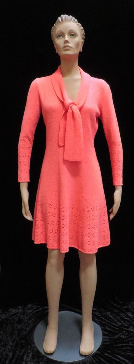 Lillie Rubin Dress Knit Peach - image 1