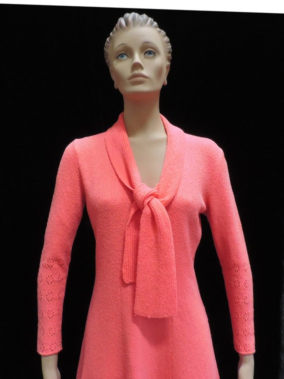 Lillie Rubin Dress Knit Peach - image 2