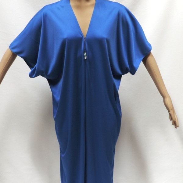 Lucie Ann Caftan Grecian Royal Blue Nylon