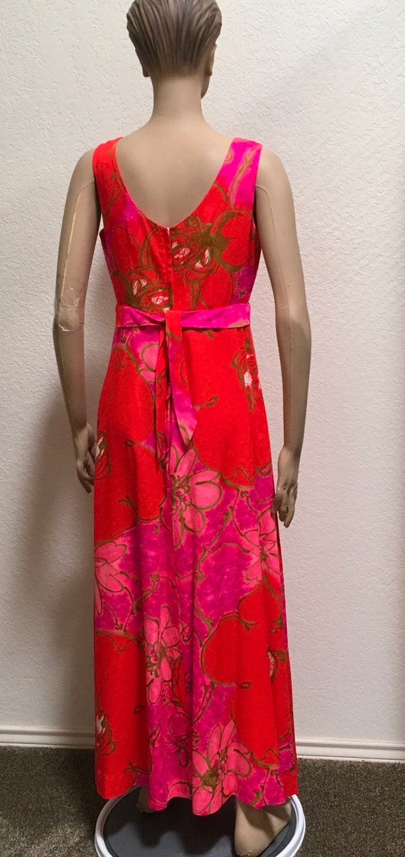 Hawaiian Dress Bright Floral Casual Aire Maxi Sum… - image 2