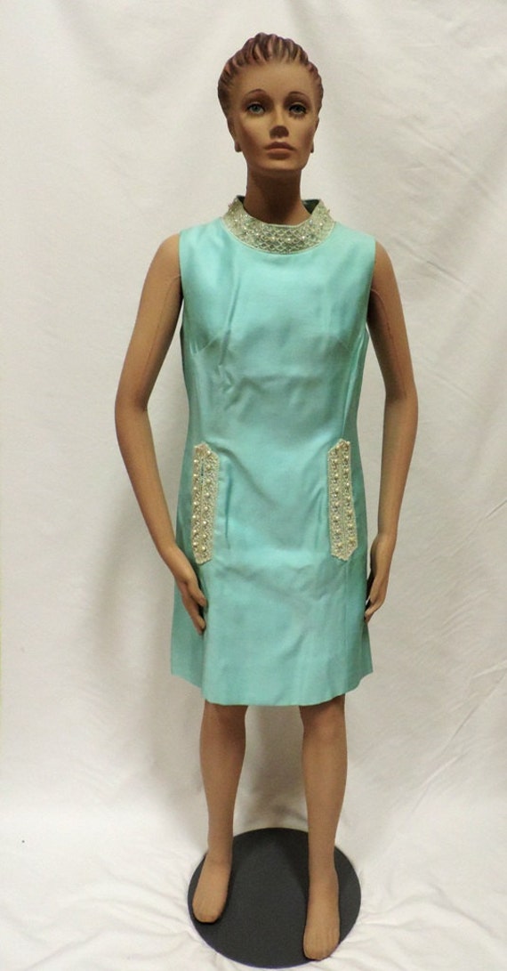 1960s Shift Dress Sequins Beads