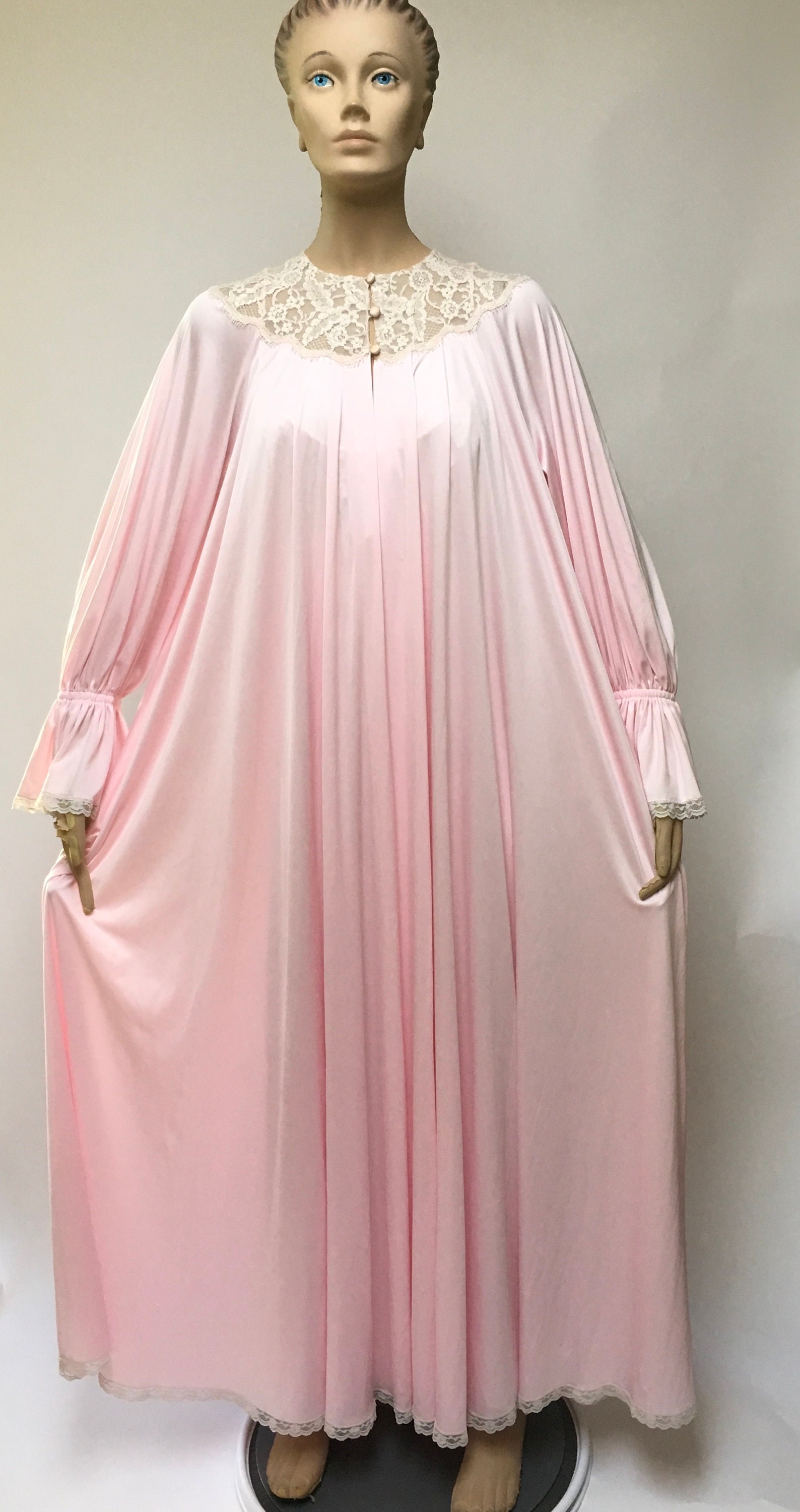Lucie Ann Pink Nightgown Robe Set Claire Sandra Beverly Hills | Etsy