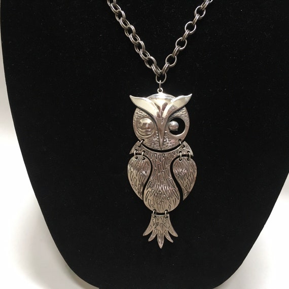 Tortolani Necklace Large Moveable Owl - image 1
