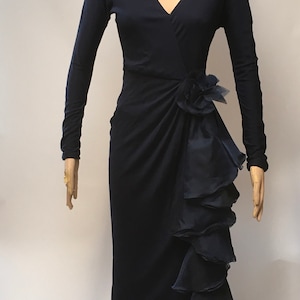 Lillie Rubin Blue Ruffled Gown