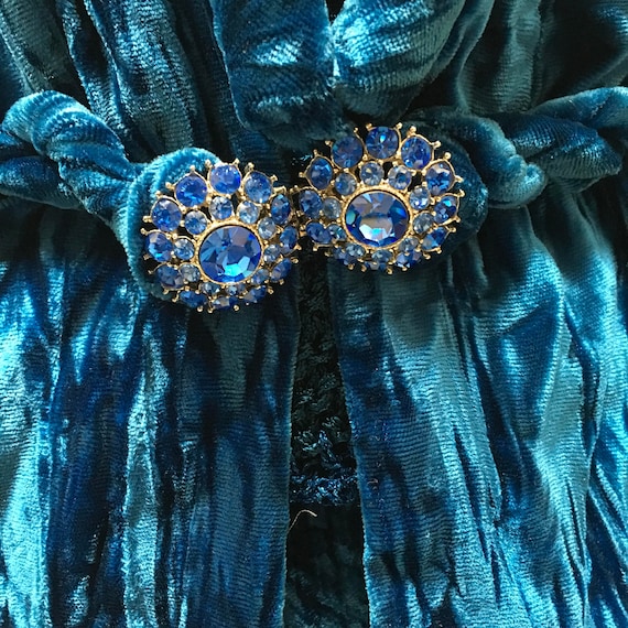 Blue Velvet Skirt Suit Judy Hornby Couture - image 4
