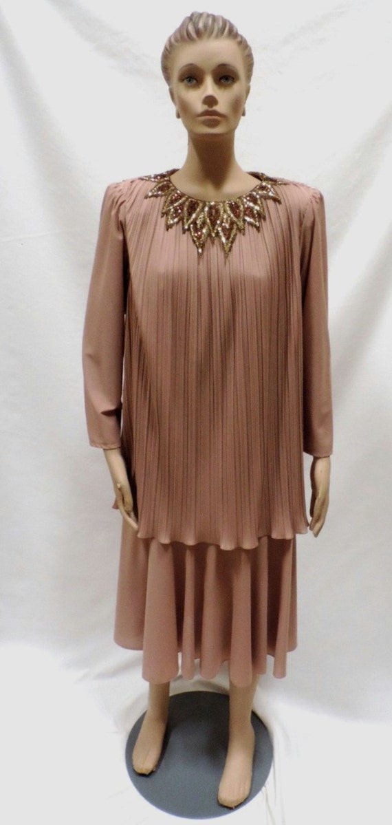 1980s Dress Gilberti Cocktail Party Midi