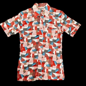70s Nylon Disco Shirt Pebble Beach California