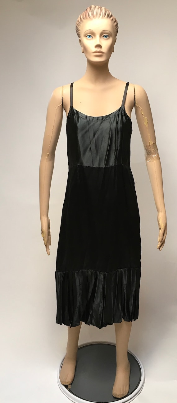 40s Black Satin Slip Dress