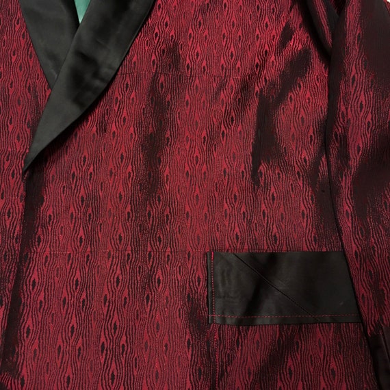 Smoking Jacket Asian Embroidered Blazer Size M - image 9
