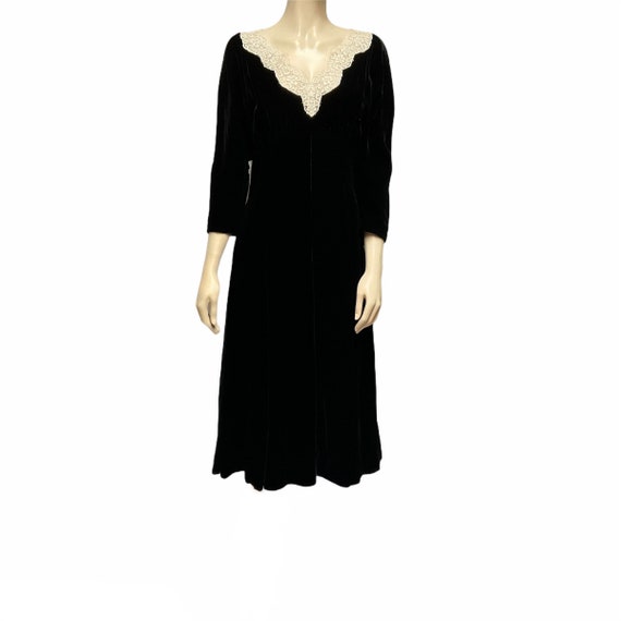 40s Eisenberg Originals Dress Black Velvet - image 1