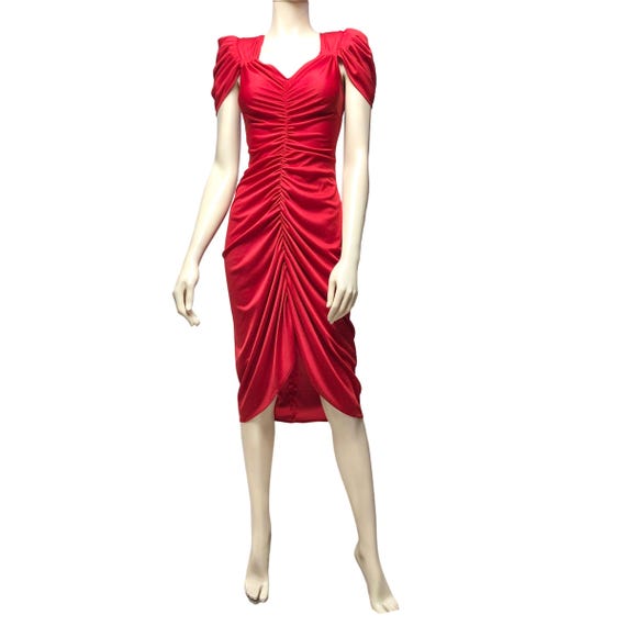1980s David Howard Climax Red Dress