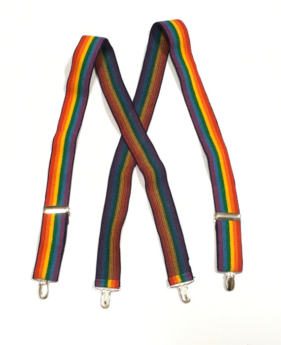 Rainbow Suspenders Stretch Stripe Braces