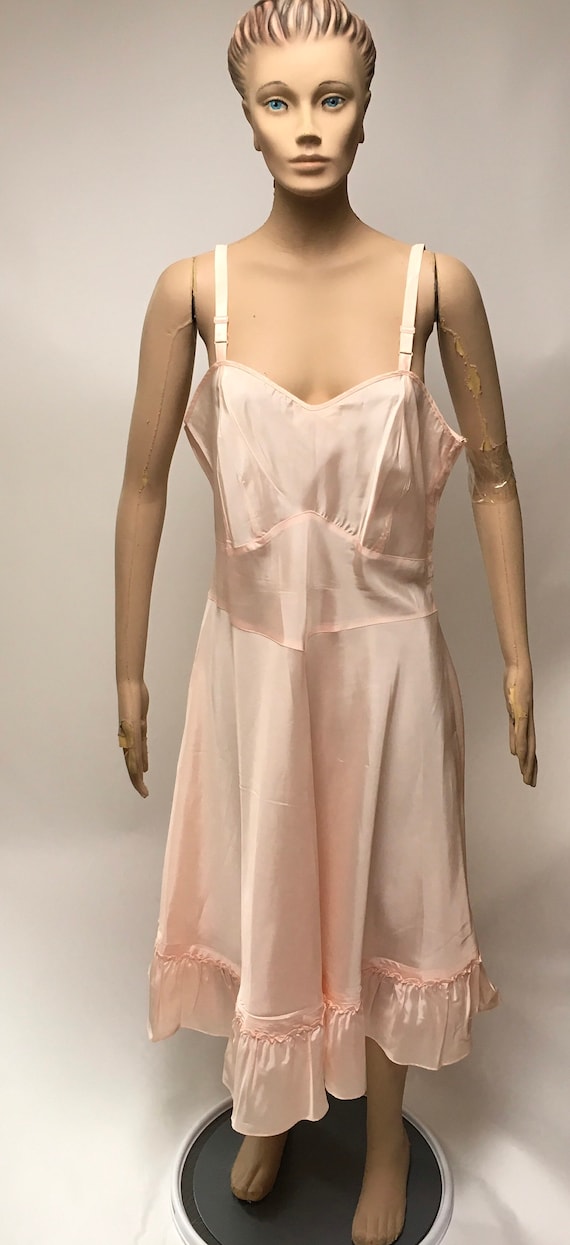 Val Mode Full Slip Dress Size 40 Pink 1940 Linger… - image 5