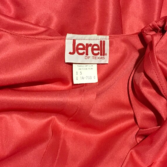 70s Wrap Dress Pink Ruffle Jerrell - image 7