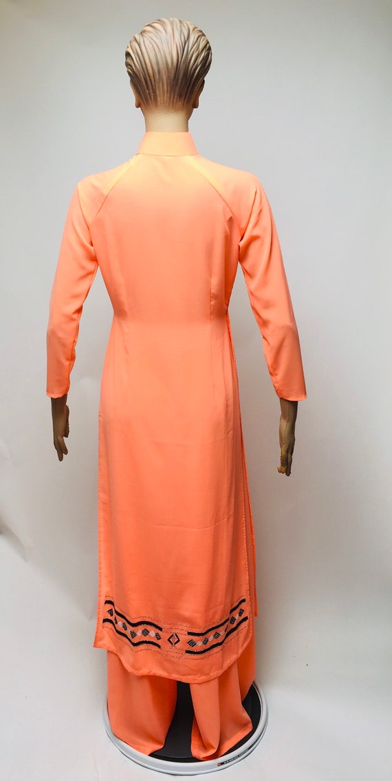 Shalwar Kameez Tunic Dress Pants Neon Orange - image 2