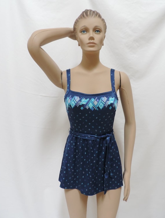 chinese dress ladies 1950s ROSE MARIE REID one piece swimsuit small medium main image 0