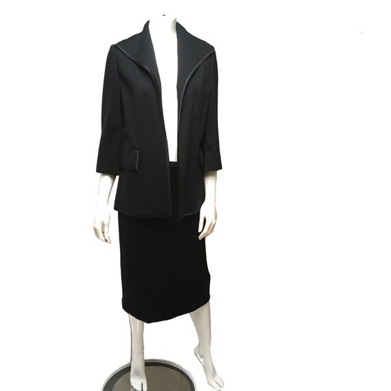 1950 Lilli Ann Knit Skirt Suit Black