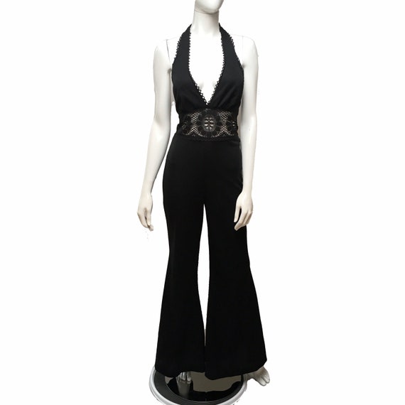 70s Bellbottom Jumpsuit Disco Halter Vintage Pant