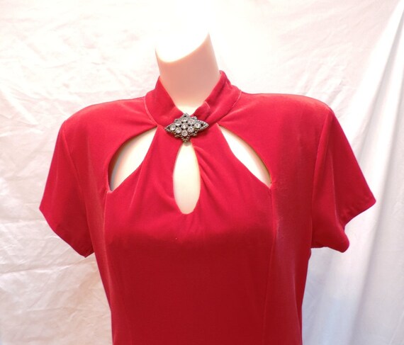 Burgundy Dress Stretch Velvet Evening Gown Wiggle