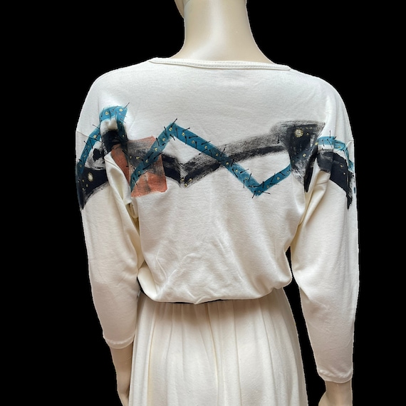 1970s Hand Painted Dress - image 9