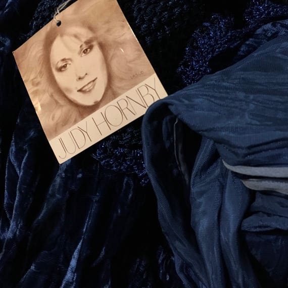Blue Velvet Skirt Suit Judy Hornby Couture - image 10