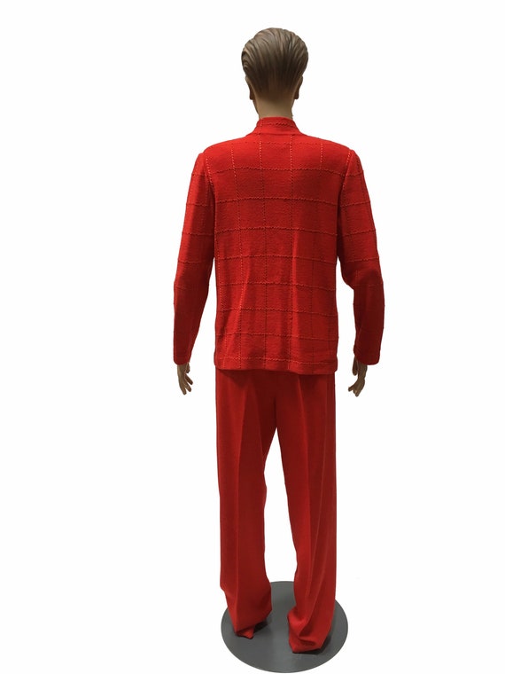 Red Santana Knit Pantsuit The Michael Collection - image 4