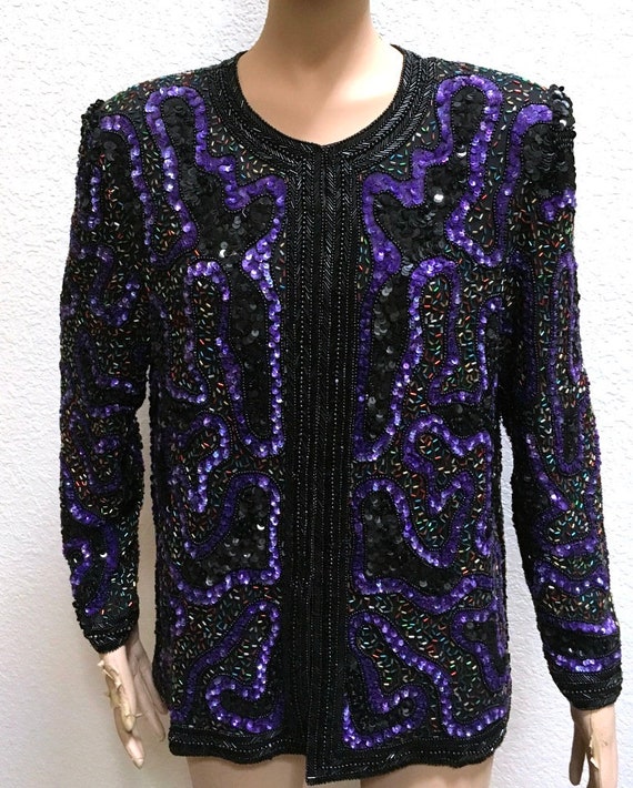 laurence kazar sequin jacket