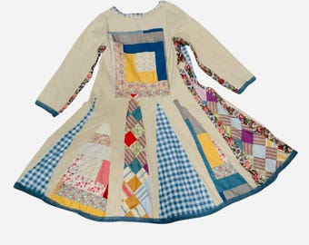 Abito midi patchwork riciclato