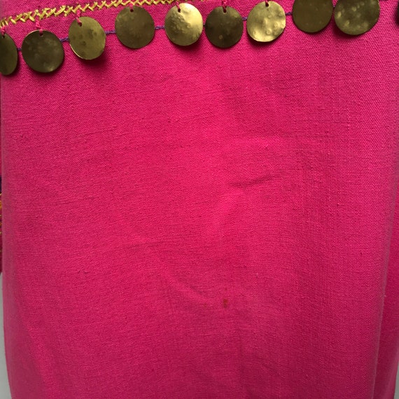 70s Josefa Mexico Dress Fuchsia Pink Ethnic Hand … - image 10