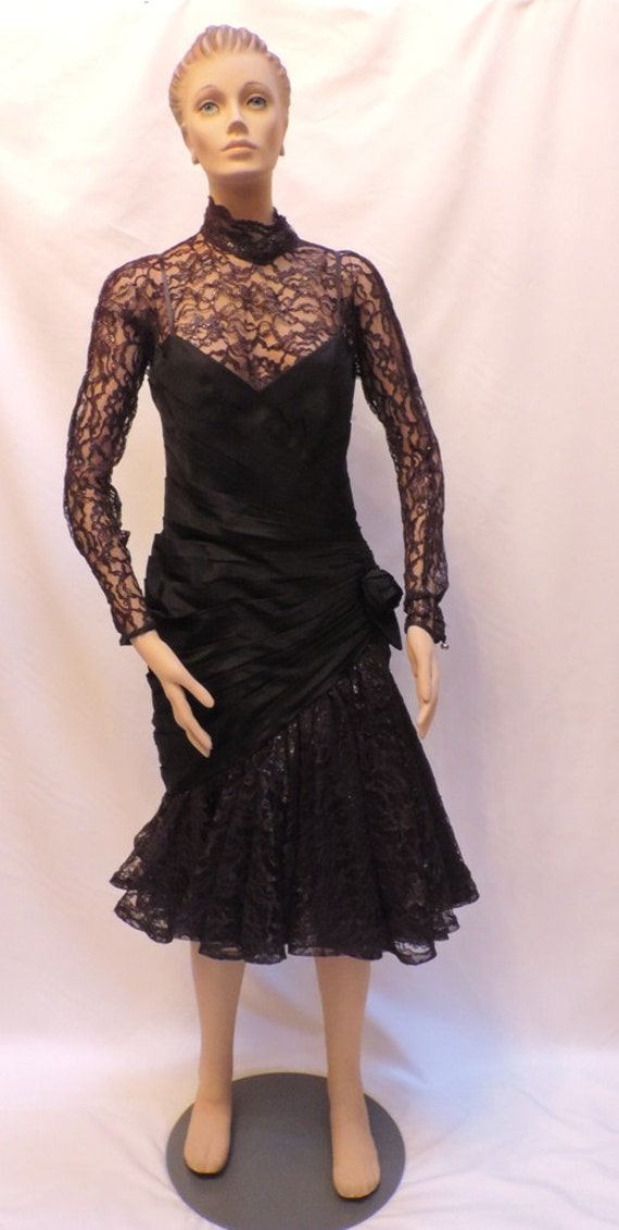 Lillie Rubin Dress Black Lace
