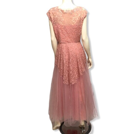 1940 Dress Pink Tulle Evening Gown Glen Joan - image 2
